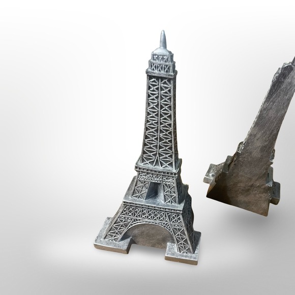 Vintage Eiffel Tower Bookends Paris‎ France Souvenir Desk Decor Set - Picture 3 of 5